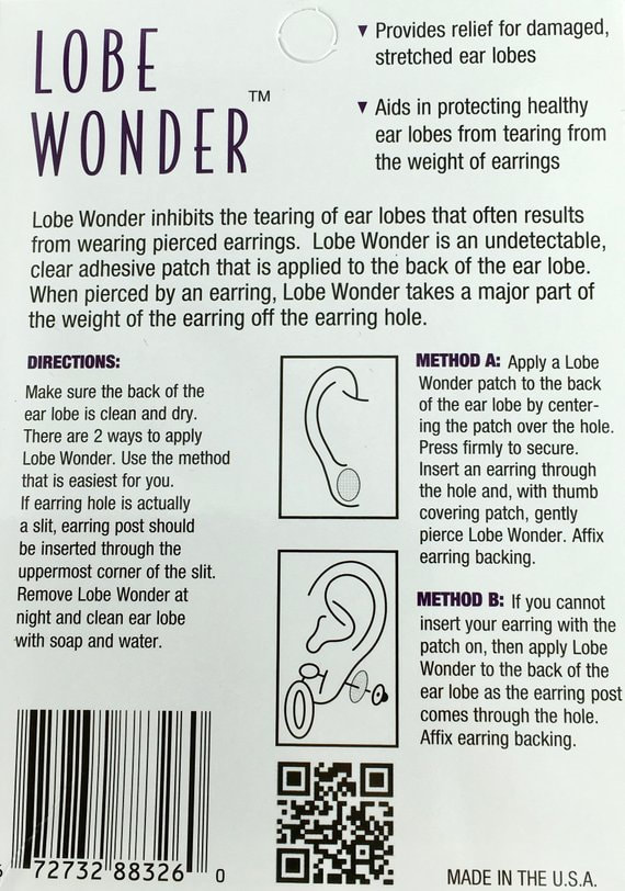 Lobe Wonder Ear Lobe Support Patches - MEMORANDUM
