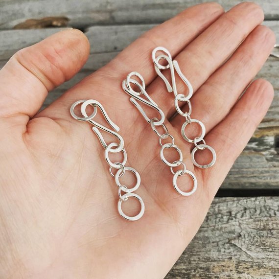 Sterling Silver Hook and Eye Clasps, Hook Clasp for Jewelry