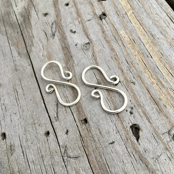 S Hook Clasp, Large Heavy Duty Silver Hook Clasps, S-hook Clasp, Necklace  Clasps, Matte Antique Silver Plated, 2 PC 