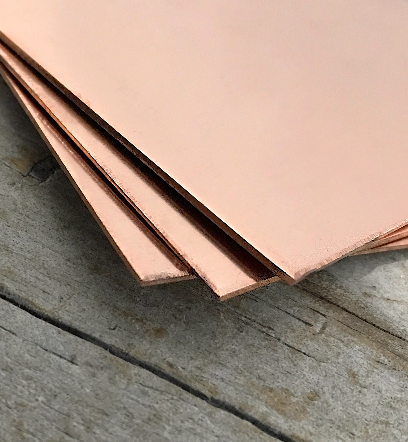 Copper Sheet 3 x 3 inches - Multiple gauges