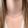 Sterling Silver Roxy Rolo Chain - 16-19" Shiny shown on model with white shirt and brown hair