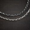 Sterling Silver shiny & oxidized Olivia Chain on dark background