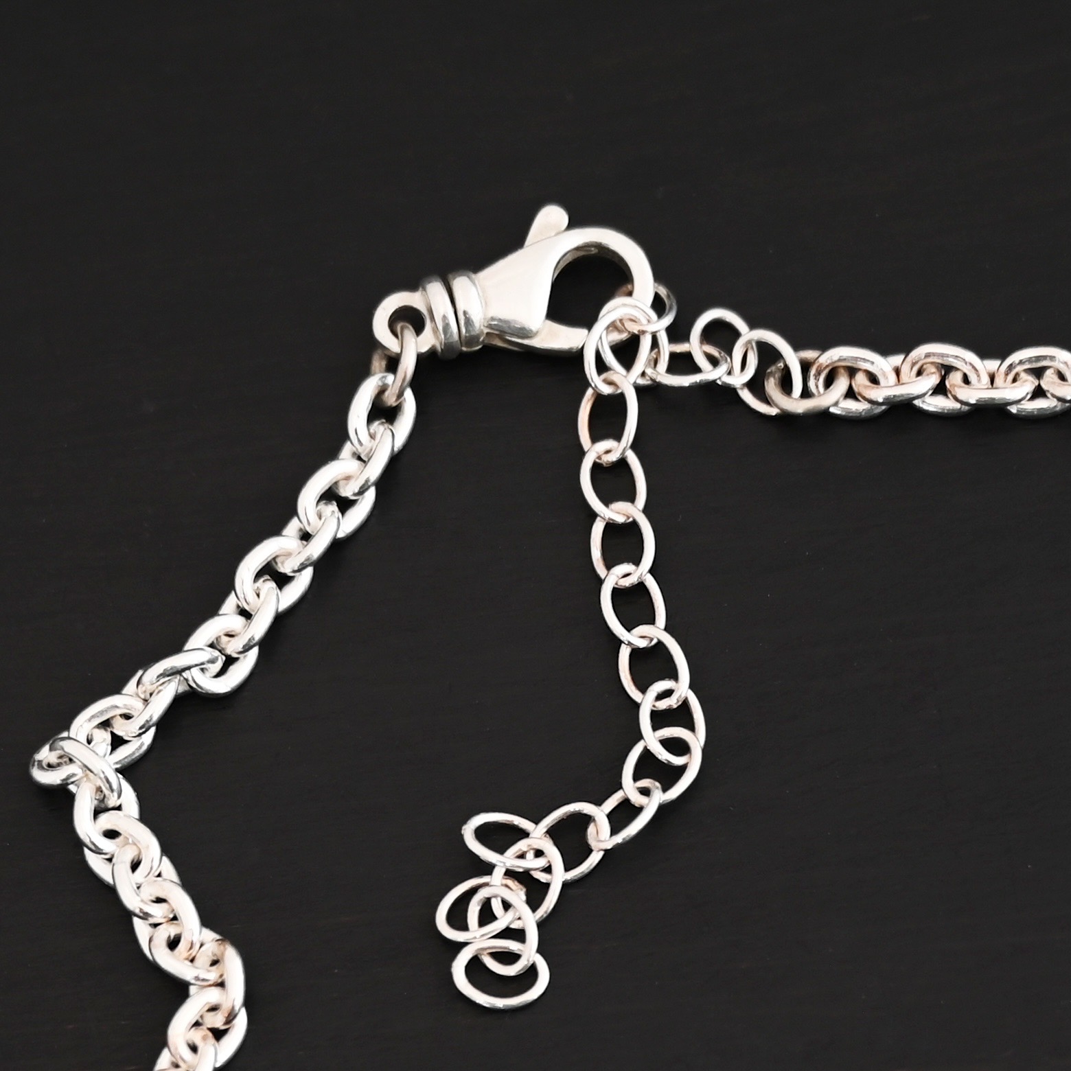 Joan Chain - shiny Sterling Silver Joan Chain - shiny shown on dark background