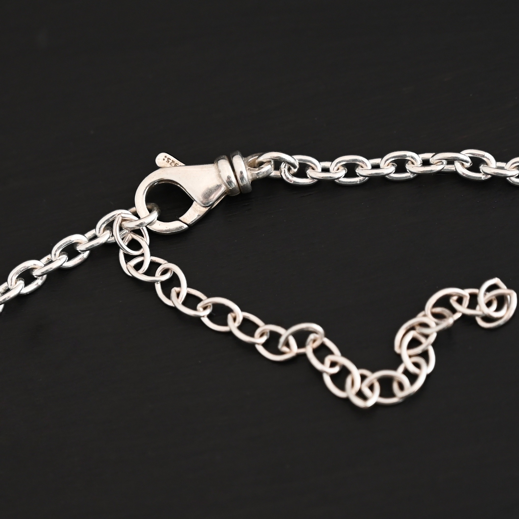 Sterling Silver Lauren Chain - Shiny shown on dark background