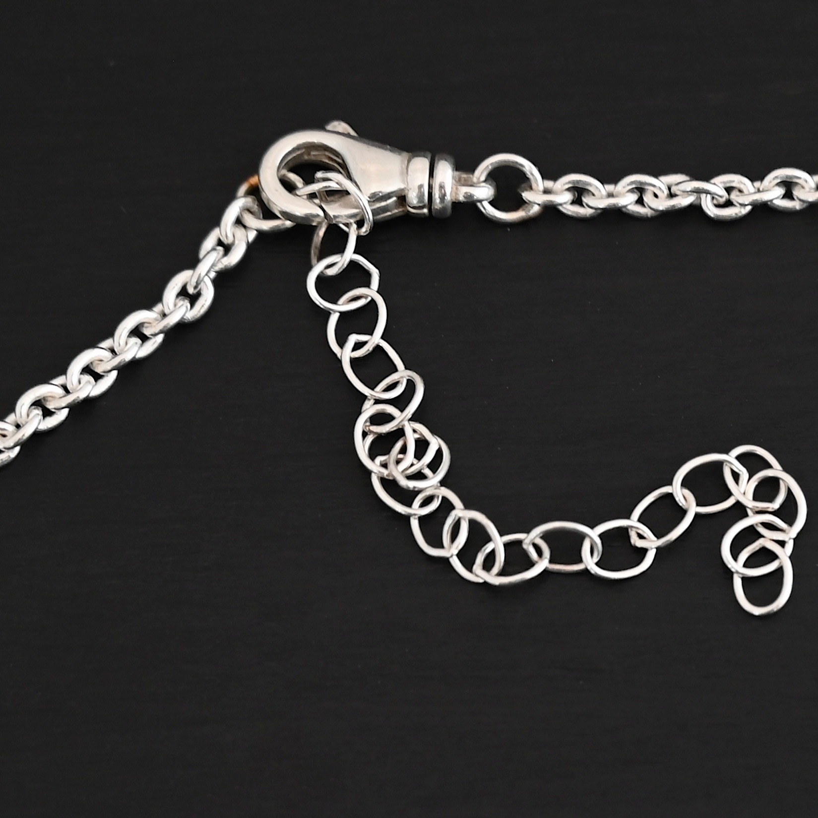 Maria Chain - Shiny Sterling Silver Maria Chain - Shiny shown on dark background