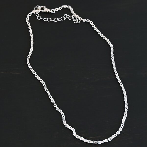 Sterling Silver Maria Chain - Shiny shown on dark background
