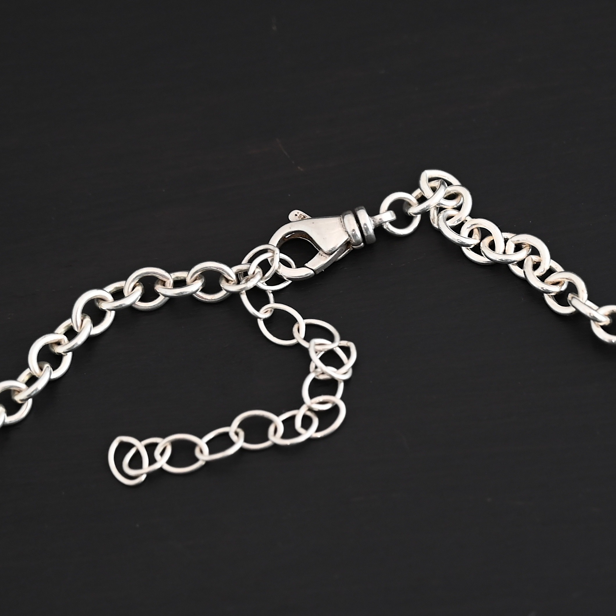 Joy Chain - shiny Sterling Silver Joy Chain - Shiny shown on dark background
