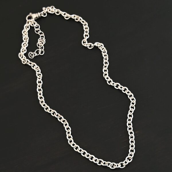 Sterling Silver Joy Chain - Shiny shown on dark background