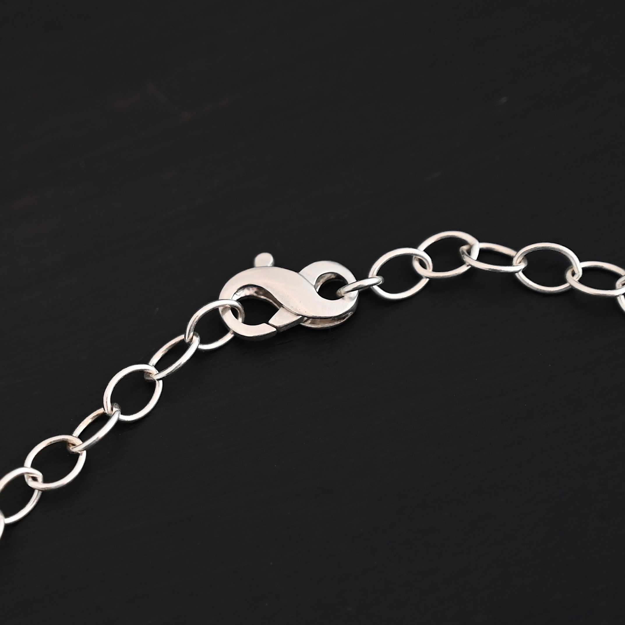 Sterling Silver Willow Chain - Shiny shown on dark background