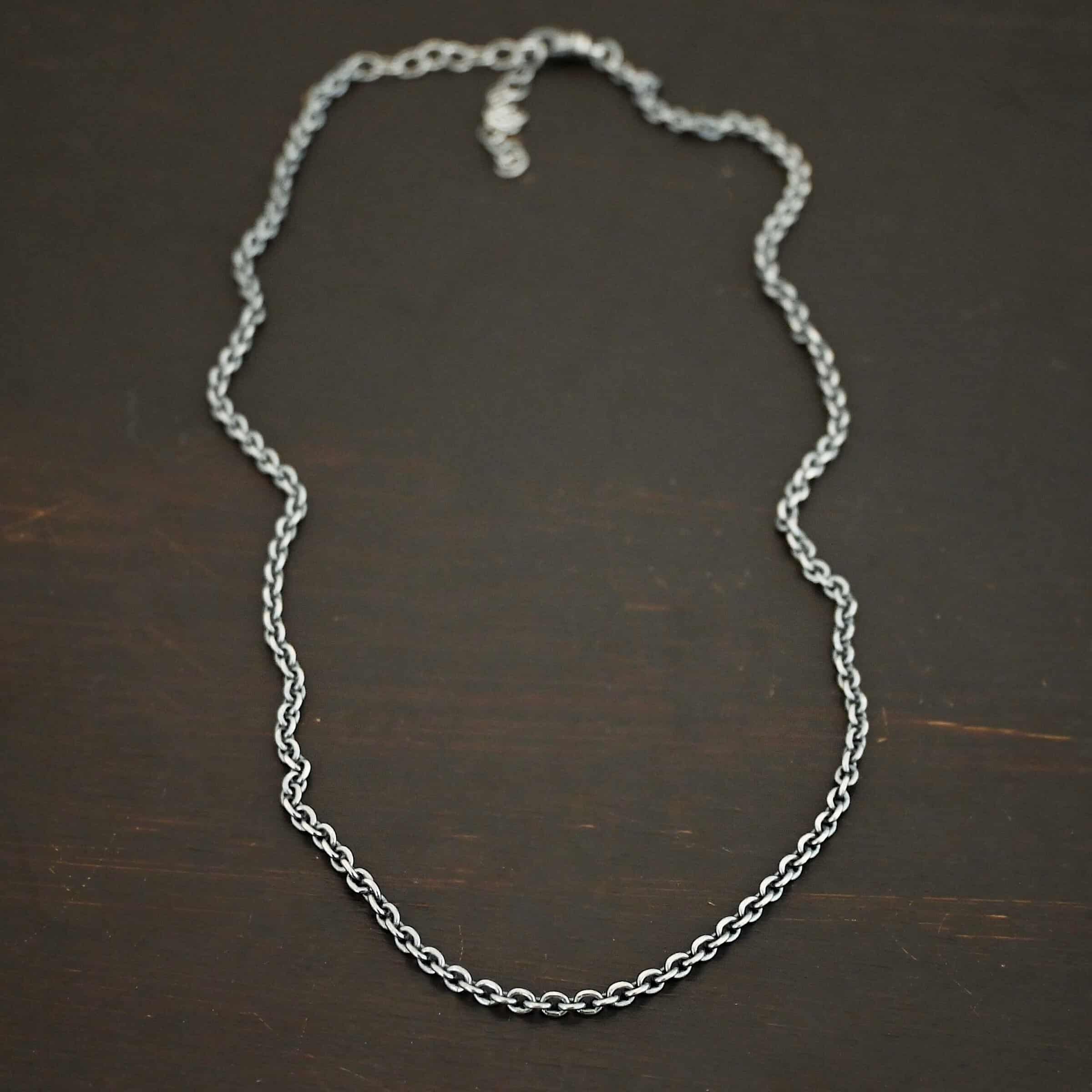 Maria Chain Sterling Silver oxidized Maria Chain on dark background