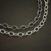 Sterling Silver shiny & oxidized Willow Chain on dark background