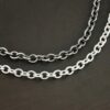 Sterling Silver Joy chain shown shiny & oxidized on dark background