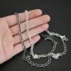 Sterling Silver Joy chain shown shiny & oxidized in hand