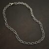 Sterling Silver Jay chain shown oxidized on dark background