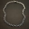 Sterling Silver Jay chain shown oxidized on dark background