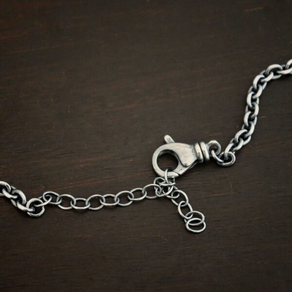 Sterling Silver Joan XL chain shown oxidized on dark background