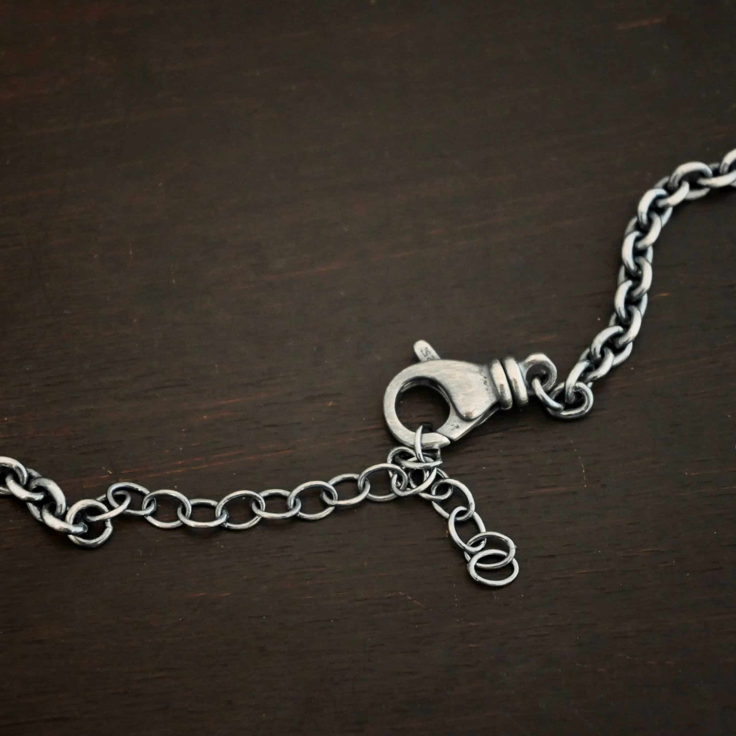 Joan Chain Sterling Silver Joan XL chain shown oxidized on dark background