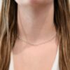 Sterling Silver Willow Chain - 16" Shiny shown on model with white shirt and brown hair