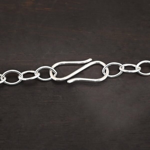 Sterling Silver Sky Chain - Shiny Smooth shown on dark background