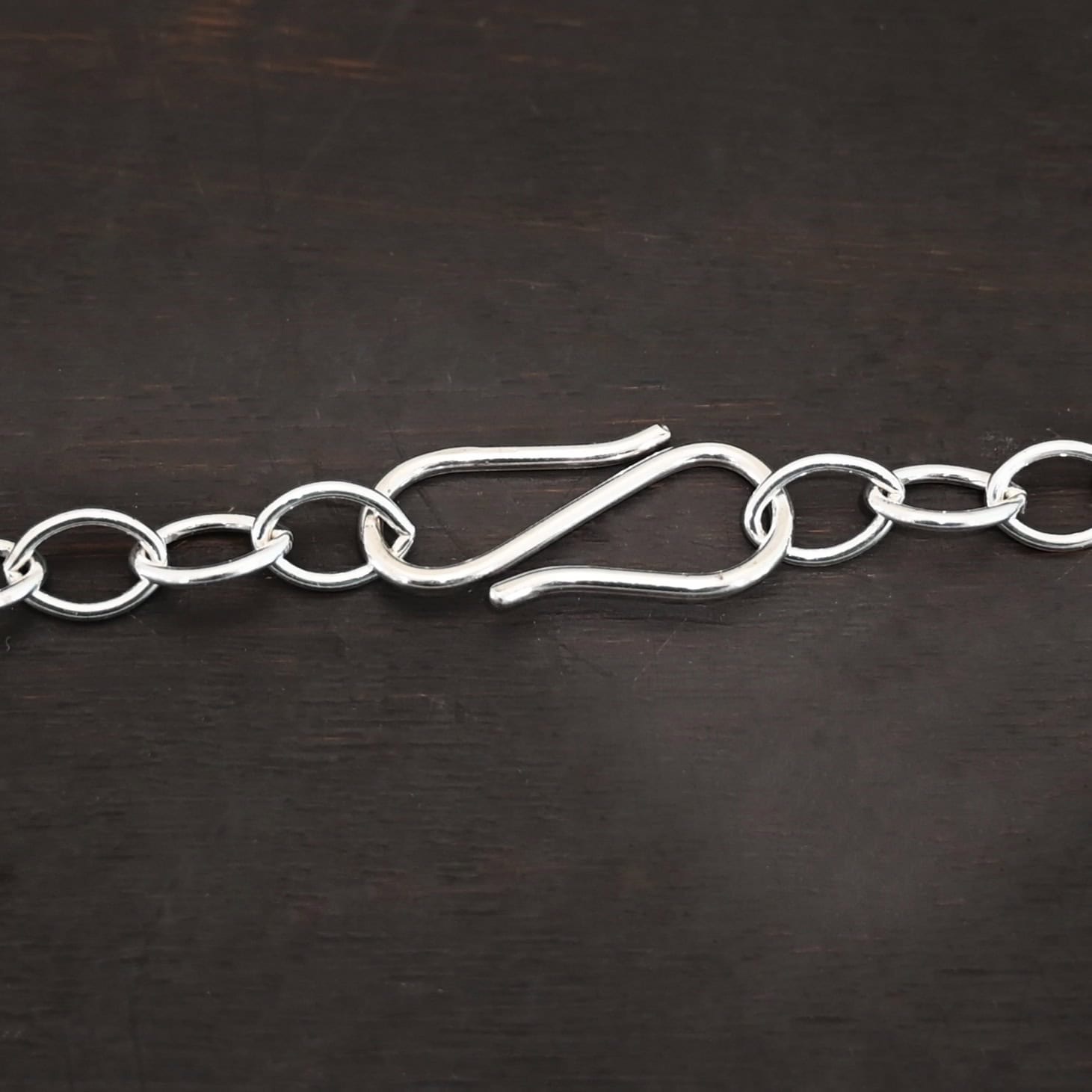 Sky Chain - Shiny Smooth Sterling Silver Sky Chain - Shiny Smooth shown on dark background