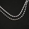Bryn Beaded Chain - 3mm shiny and oxidized shown on dark background