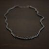 Frenchie chain - sterling silver Woven chain shown on dark background