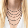 Frenchie chain - sterling silver Woven chain shown on model