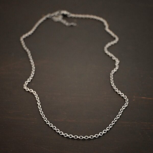 Sterling Silver oxidized Savannah Chain on dark background