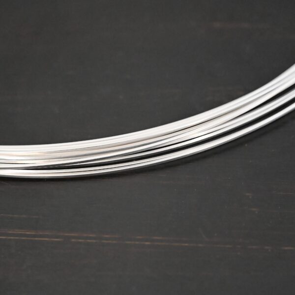 Sterling Silver Square Wire on dark background