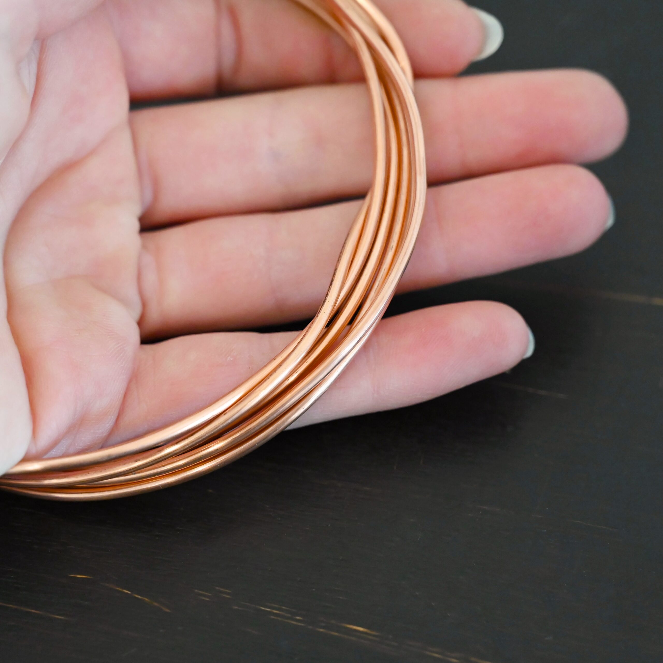 Copper Round Wire Copper Round Wire shown in hand