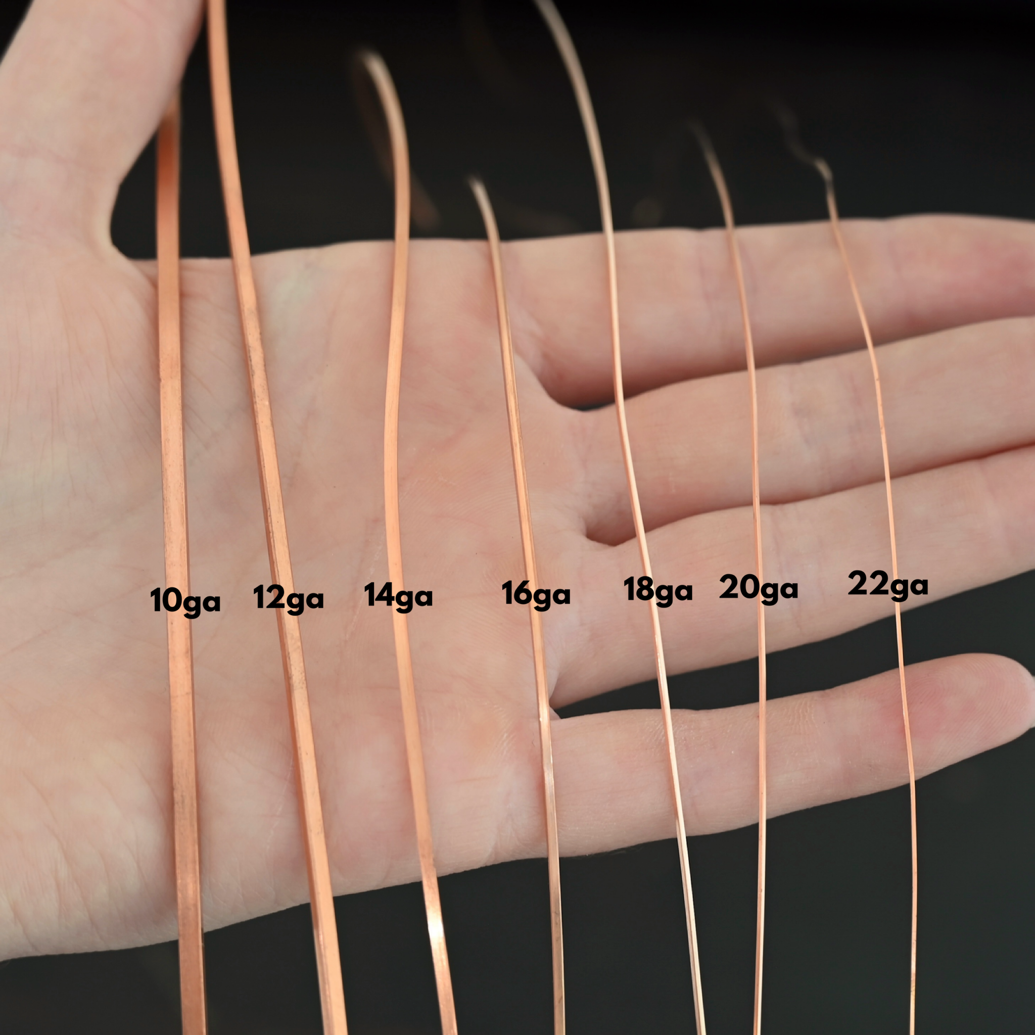 Copper Square Wire Copper Square Wire all sizes shown in hand