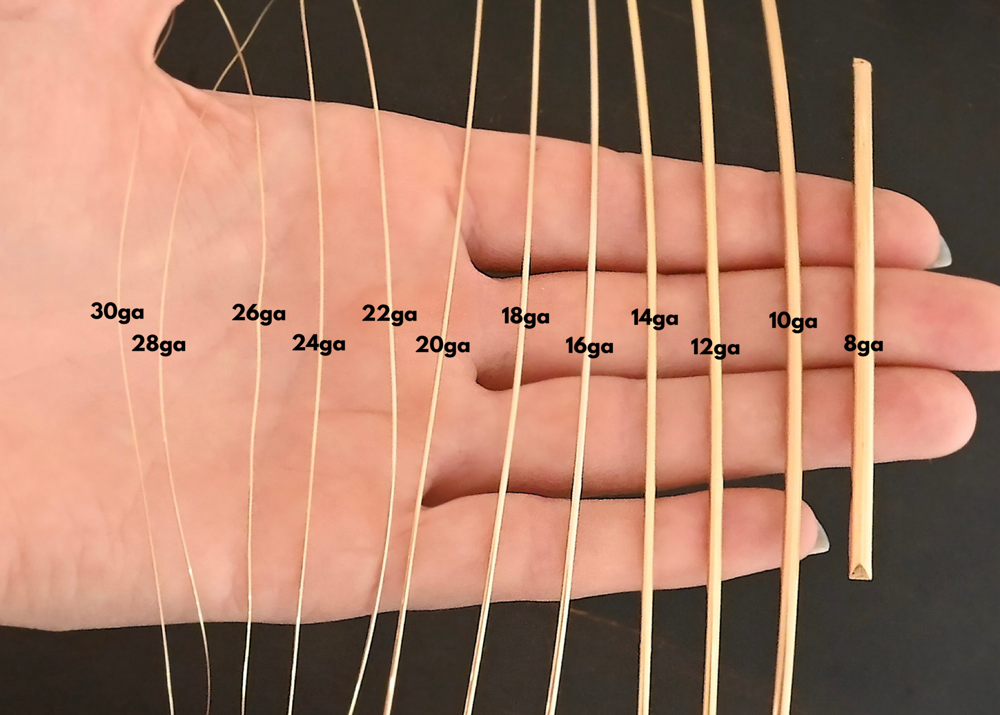 Gold Filled Round wire all sizes shown in hand