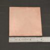 3x3" copper square sheets shown by ruler