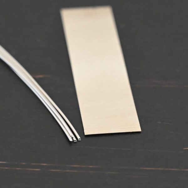Silver Solder Sheet & Wire on dark background
