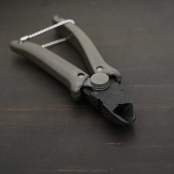 Power Max Full Flush Cutting Pliers - Grey plastic handle shown on dark background