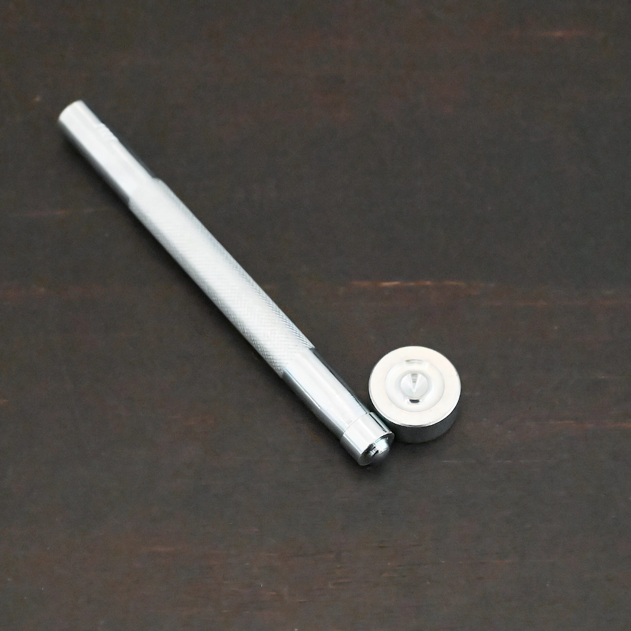 3/16" Rivet Setting Punch shown on dark background - stainless steel