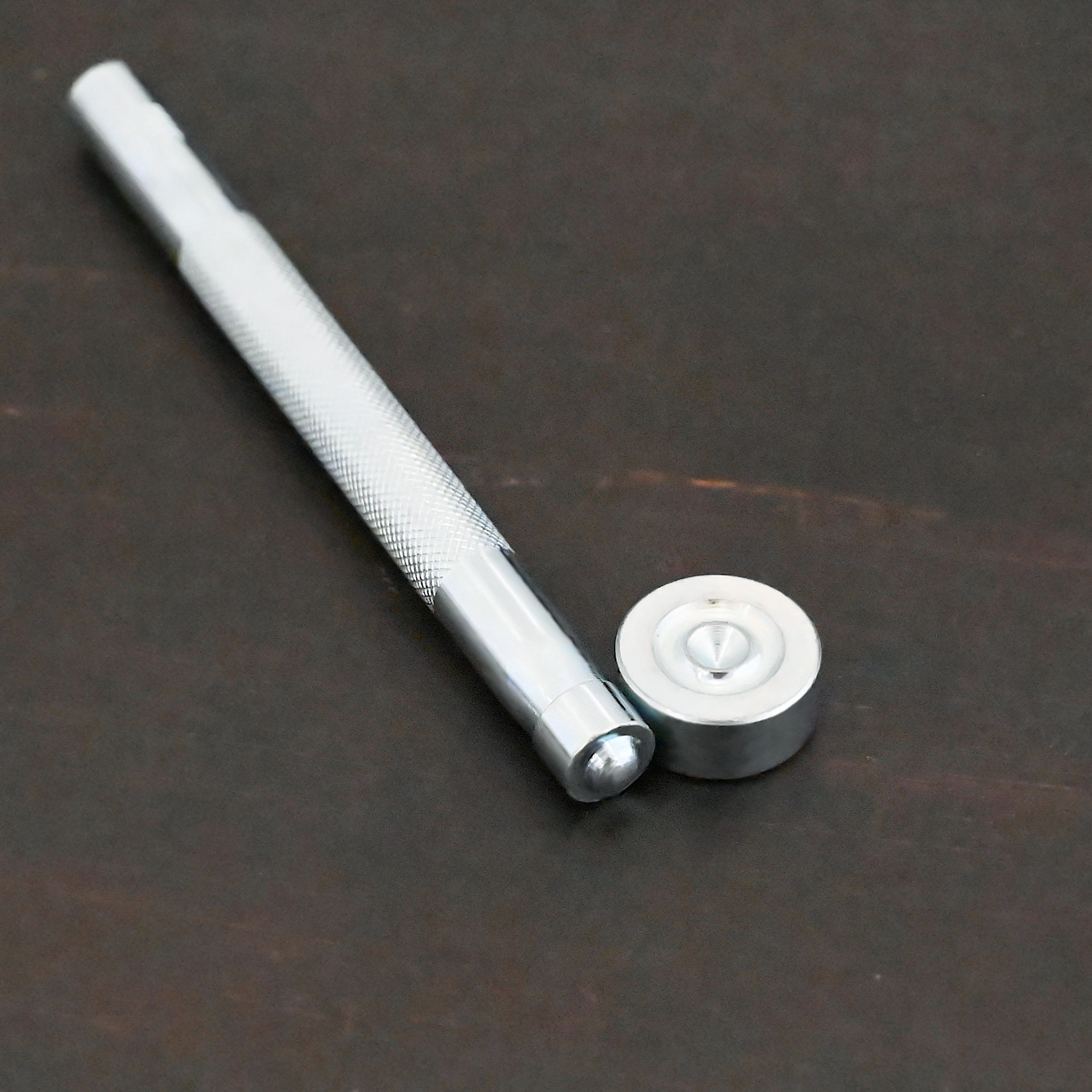 3/16" Rivet Setting Punch shown on dark background - stainless steel