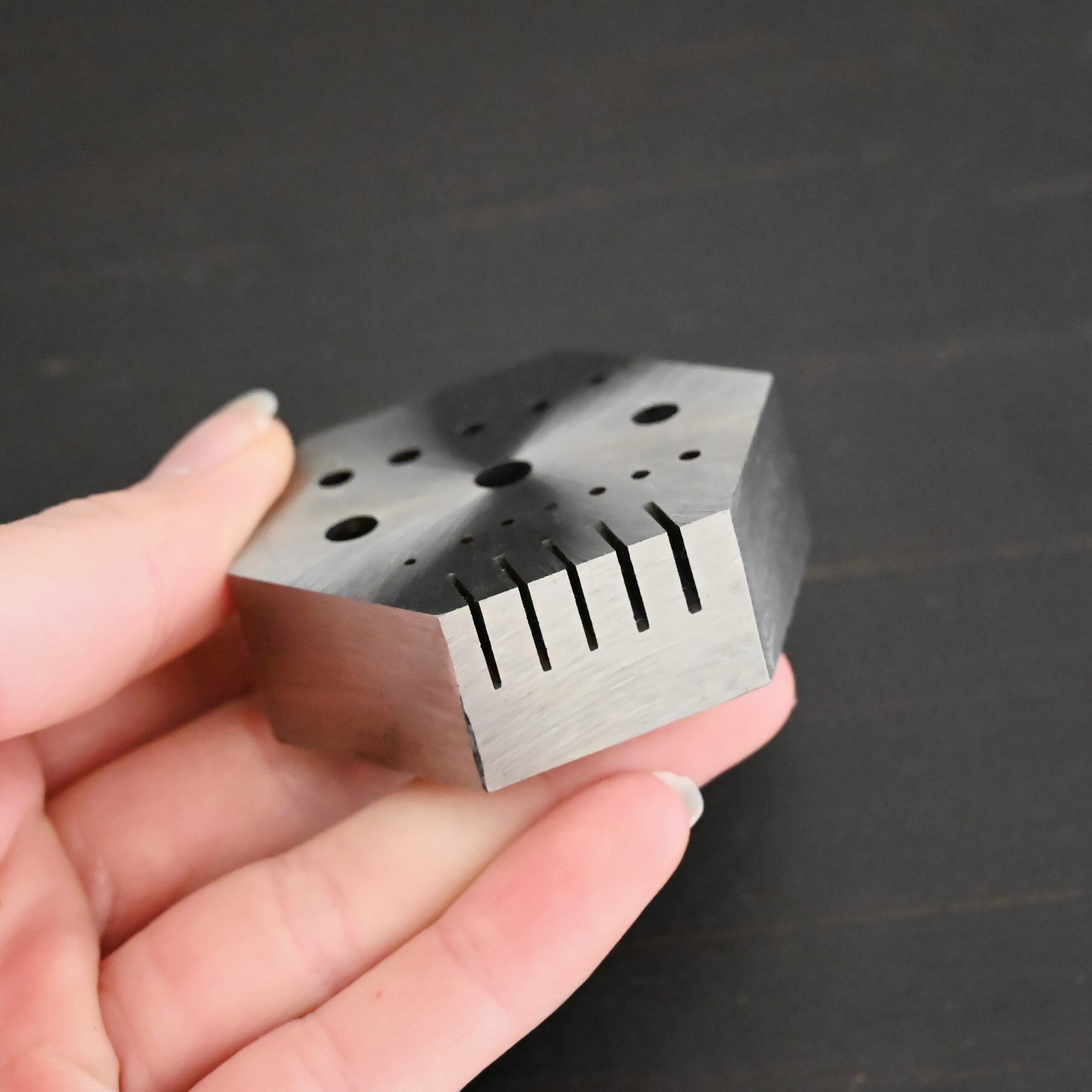 Hexagon Anvil - stainless steel shown in hand