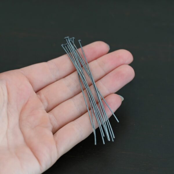 Large Bead Headpin oxidized 10pcs shown in hand