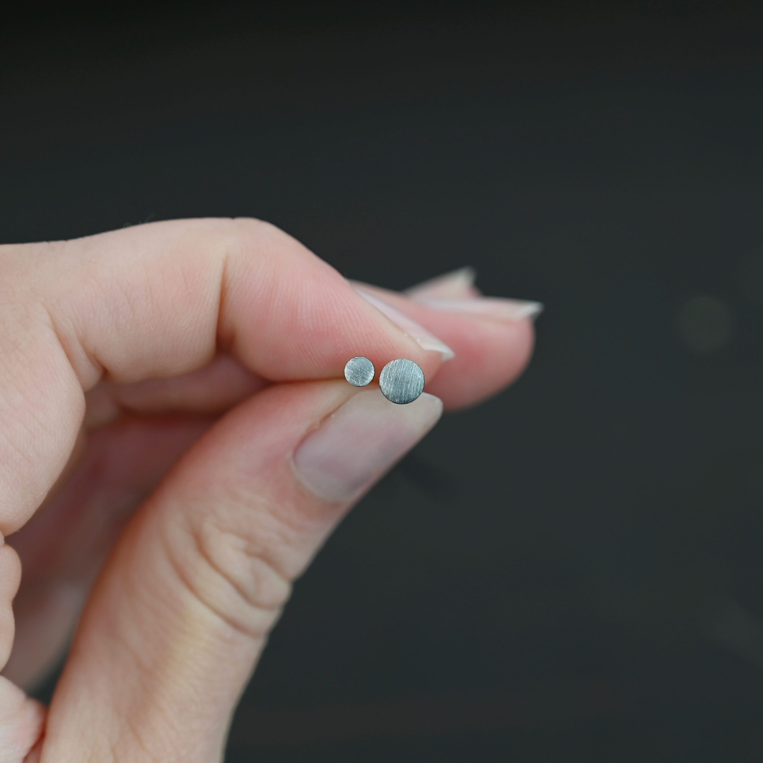 Nail Headpin oxidized shown in hand