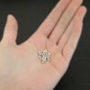Silver Shiny cubed Beads shown in hand