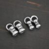 Silver oxidized 3mm & 2mm crimps shown on dark background