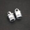 Silver Shiny 6x9mm end caps shown on dark background