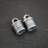 Silver Oxidized 6x9mm end caps shown on dark background