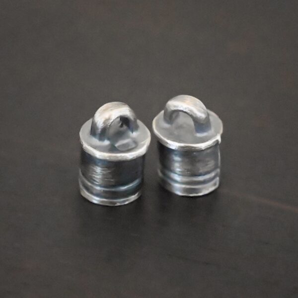 Silver Oxidized 6x9mm end caps shown on dark background
