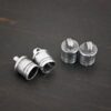 Silver Shiny & Oxidized 6x9mm end caps shown on dark background