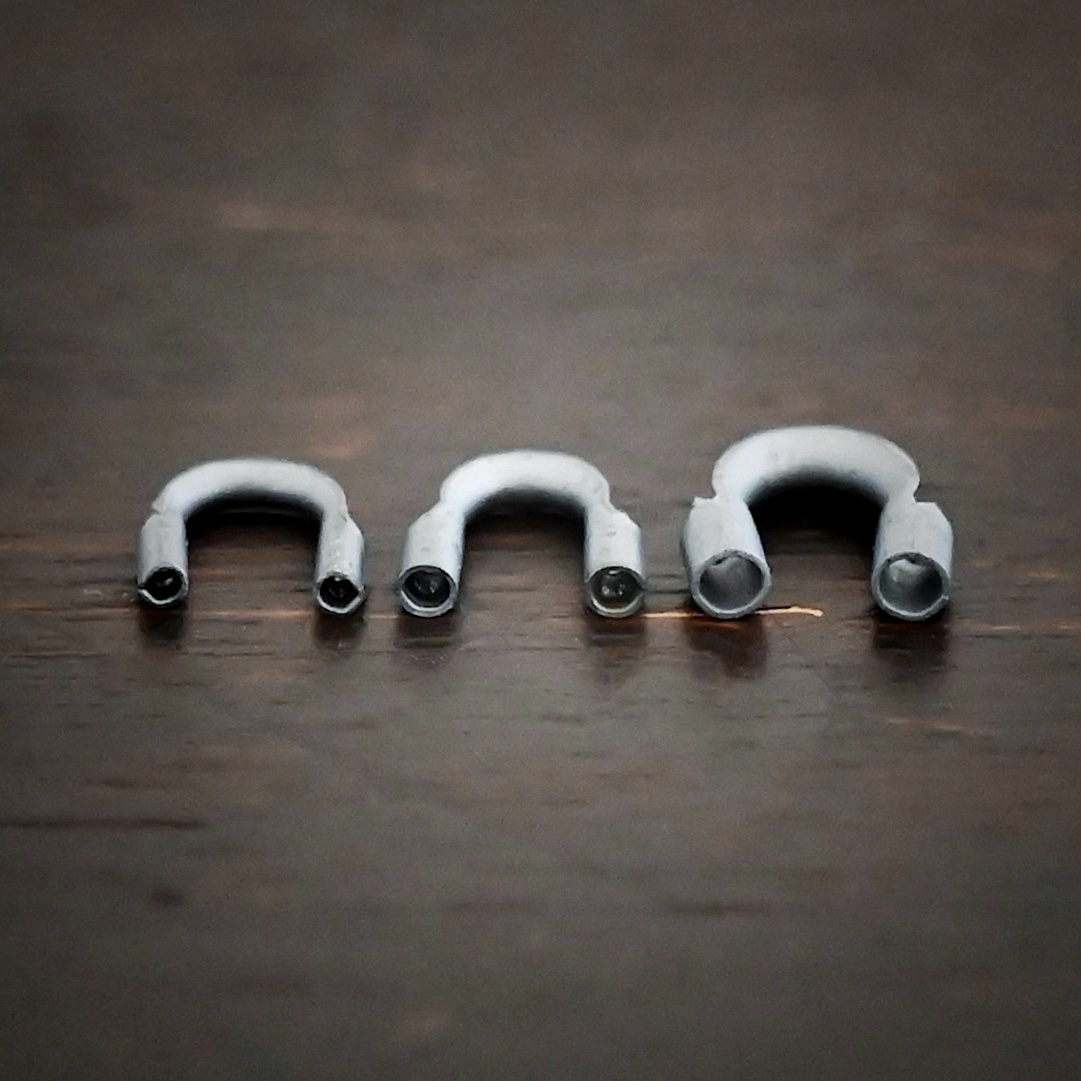 Wire Guards ox Silver oxidized wire guards shown on dark background