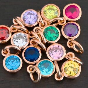 Rose Gold Plated Birthstone Charms