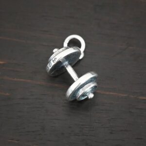 Sterling Silver Barbell Charm