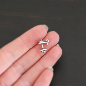 Sterling Silver Barbell Charm